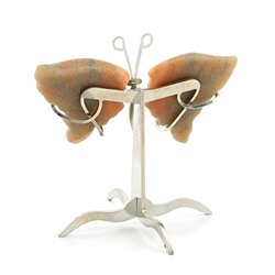 Фигурка "Мотылек" с кварцем, серебристая 85*75*80мм