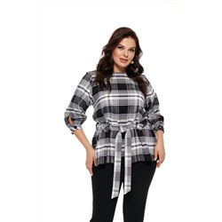 Beautiful&Free 3051 черный+клетка+сирень, Брюки,  Блуза