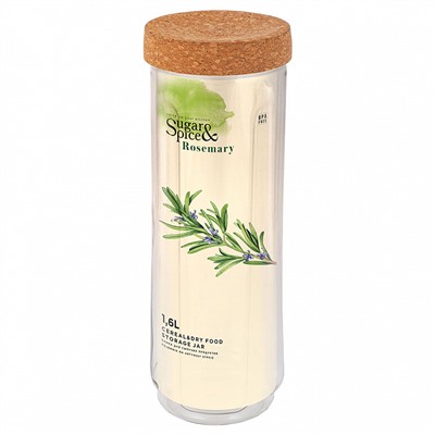 Банка для сыпучих продуктов Sugar&Spice Rosemary 1,6 л SE105910996 с пробковой крышкой