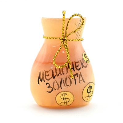 Магнит из селенита "Мешочек золота" 47*35*15мм