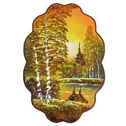 Картина с рисунком из камня, осеннее утро "облачко" 31,5*46см, 700г