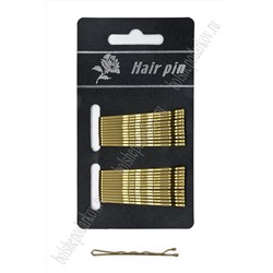 Невидимки для волос на блистере 5 см (24 шт) SF-7410, золото