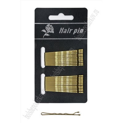 Невидимки для волос на блистере 5 см (24 шт) SF-7410, золото