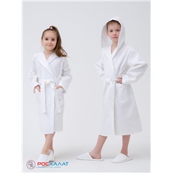 Детский вафельный халат с капюшоном белый В-07 (9)