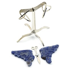 Фигурка "Мотылек" с лазуритом, серебристая 80*75*85мм