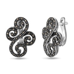 Серьги, марказит, SL-AGA1802