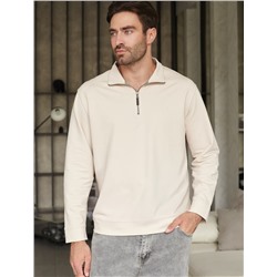 Свитшот с воротом стойкой на молнии из эластичного футера двухнитки