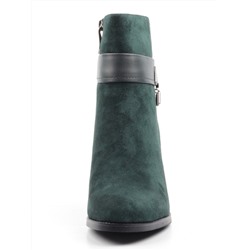 M8-4133 GREEN Ботильоны женские (натуральная замша, натуральный мех) размер 35