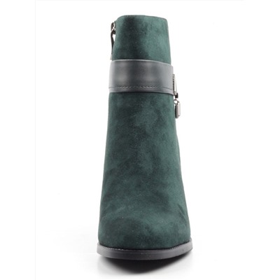 M8-4133 GREEN Ботильоны женские (натуральная замша, натуральный мех) размер 35