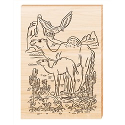 Доска с рисунком для выжигания 1 штука «Пустынный край» А4 (европодвес)