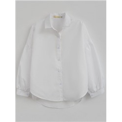 1318 бел Рубашка для девочек (128-152)