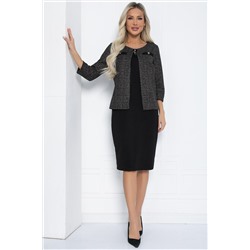 Платье Грэйс НЬЮ (черно-бежевое) П12375-18