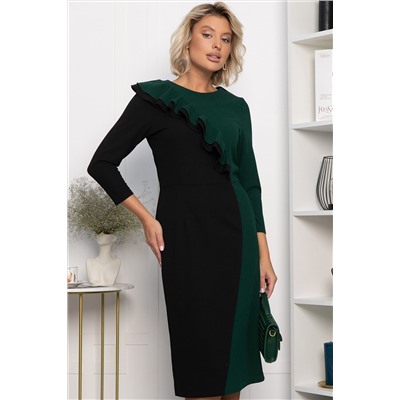 Платье Эванесса (черно-зеленое) П12749-35М