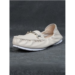 D309M LIGHT BEIGE Мокасины женские (натуральная кожа) размер 36