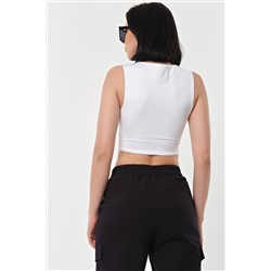 Топ хлопковый из трикотажа белый