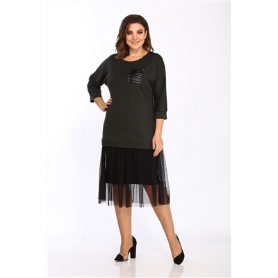 Lady Style Classic 1457/2 хаки_черный, Платье