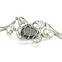 Браслет с плисовым малахитом, 17,5см.