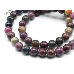 Бусы из Сапфира мульти шарик 8-9мм, 47см, 67г