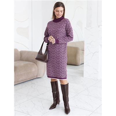 Платье жаккардовой вязки с кашемиром