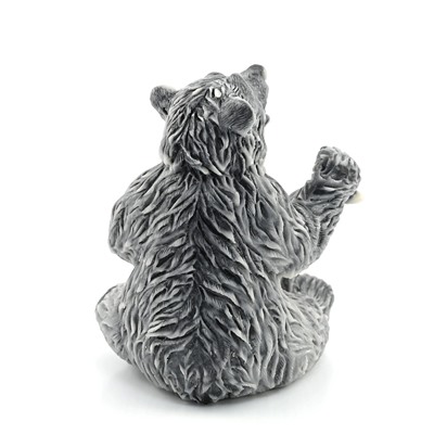 Фигурка из мрамолита "Медведь играющий на пне" 80*75*90мм