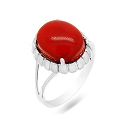 Кольцо из серебра коралл, СПН4097