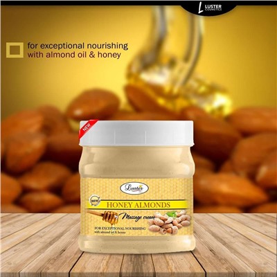 HONEY ALMONDS Massage Cream, Luster (МЁД И МИНДАЛЬ массажный крем для лица, Ластер), 500 мл.