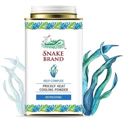 KELP COMPLEX Prickly Heat Cooling Powder, Refreshing, Snake Brand (Тальк КОМПЛЕКС МОРСКИХ ВОДОРОСЛЕЙ свежесть, Снейк Бренд), 140 г.