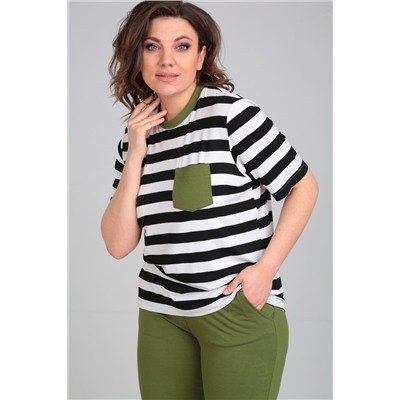 Michel chic 1338 черный-белый-зеленый, Брюки,  Футболка