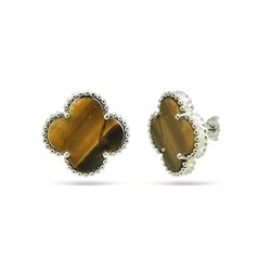 Серьги из серебра тигровый глаз, МЦВ2045