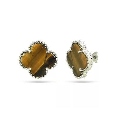 Серьги из серебра тигровый глаз, МЦВ2045