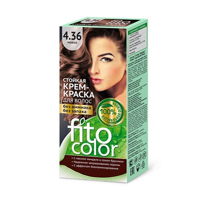 Стойкая крем-краска для волос серии Fitocolor, тон 4.36 мокко 115мл