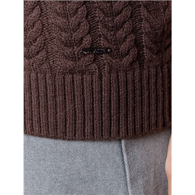 Джемпер фактурной вязки из хлопка с кашемиром