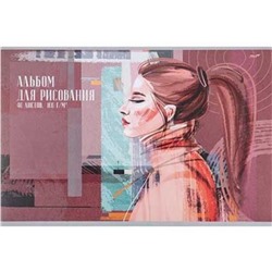 Альбом д/рисования 40л. Profit Рисунок девушки Проф-Пресс 40-3952