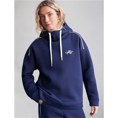 Худи среднего объема из эластичного футера трехнитики c начесом