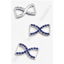 Пряжка декоративная со стразами 26*15 мм (5 шт) SF-2058, синий