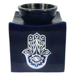 Аромалампа каменная ЧЁРНЫЙ КУБ С ЛАДОНЬЮ ФАТИМЫ SOB2005 (9 см.), 1 шт.