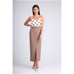 SandyNa 130515 серо-коричневый, Юбка,  Жакет