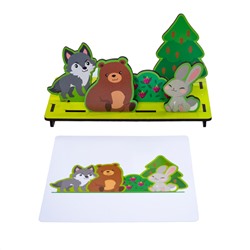 Развивающая игра из дерева «Что за чем? Кто живет в лесу»