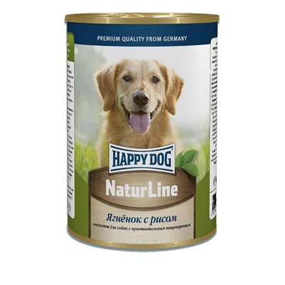 Хэппи Дог Natur Line консерва Ягненок с рисом для собак (НФКЗ) 0,41кг АГ