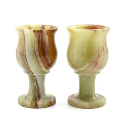 Пара рюмок из оникса 50*50*95мм в бархатной коробке