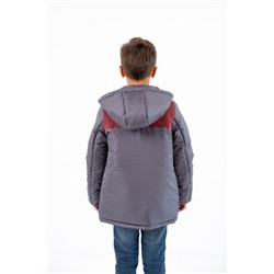 Куртка зимняя "Комби" бордо-серый