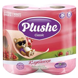 Туалетная бумага  PLUSHE 2 слоя Клубника 4 рул.