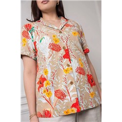 Daloria 9188 бежевый-оранжевый, Брюки,  Блуза