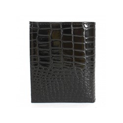 Портмоне женское Croco-ПР-904 натуральная кожа 3 отд,  3 карм,  черный крок/черный флотер (200/40)  232831