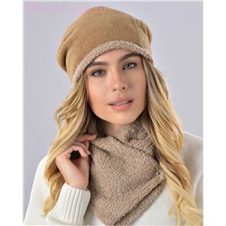 Бархат полоска термо Комплект флис (шапка+снуд) (56-58)