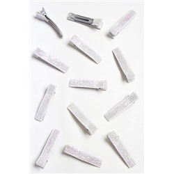 Зажим 5 см, с лентой люрекс (20 шт) SF-5000, белый хамелеон №28