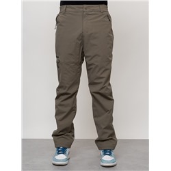 Брюки утепленный мужской зимние спортивные коричневого цвета 21137K