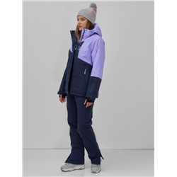 Горнолыжный костюм женский зимний сиреневого цвета 0707Sn