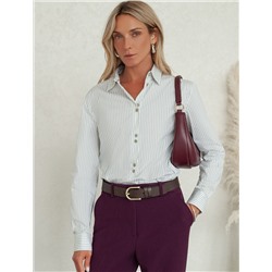 Блузка прилегающего силуэта из хлопка