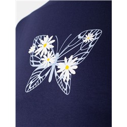 Футболка с принтом свободная эластичная из премиального хлопка